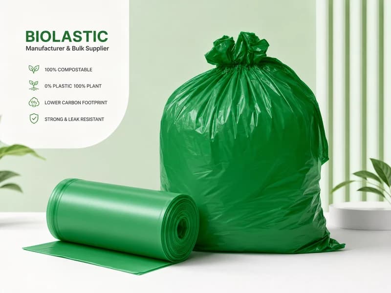 Compostable W-Cut Carry Bag 13 × 16 White